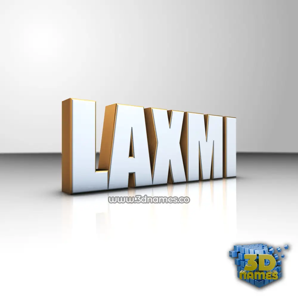 laxmi in White'n'Gold style - 3D name wallpaper
