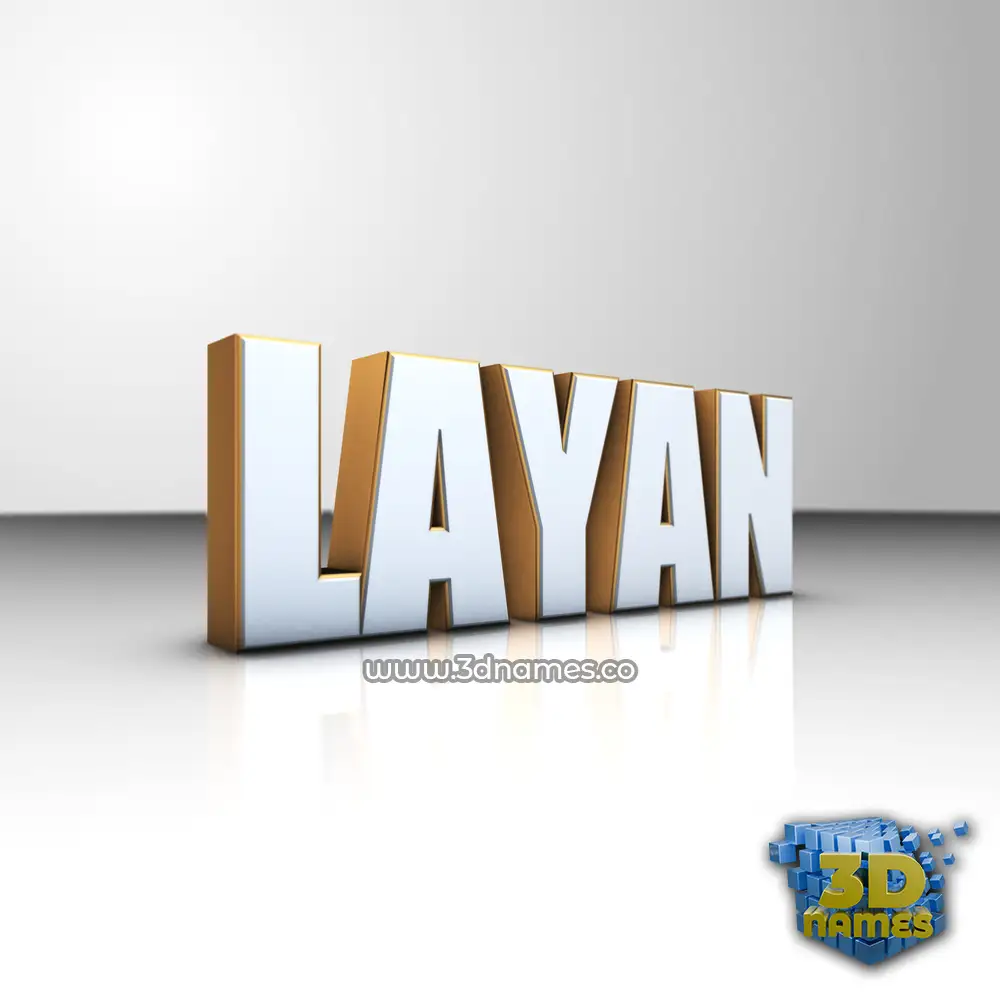 layan in White'n'Gold style - 3D name wallpaper