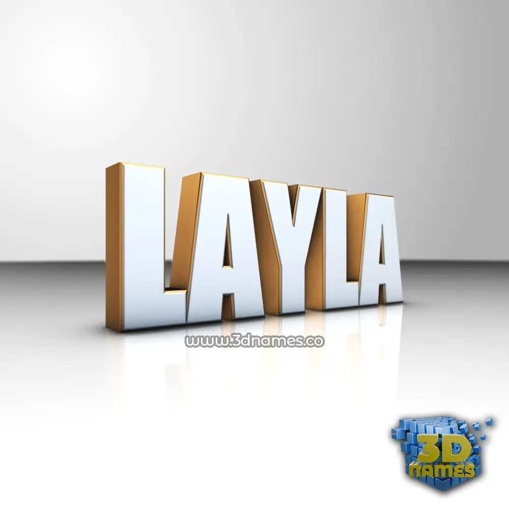 layla in White'n'Gold style - 3D name wallpaper