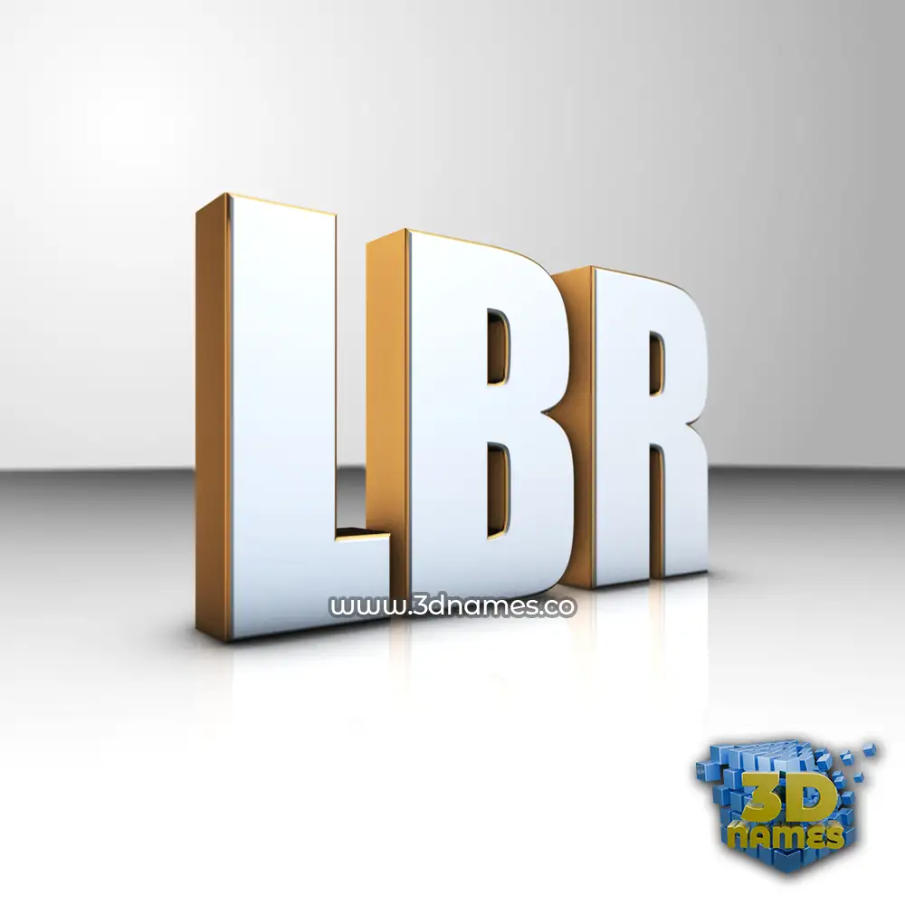 lbr in White'n'Gold style - 3D name wallpaper