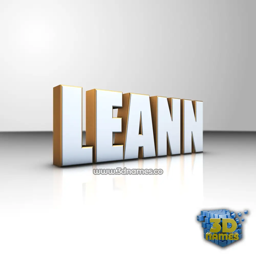leann in White'n'Gold style - 3D name wallpaper