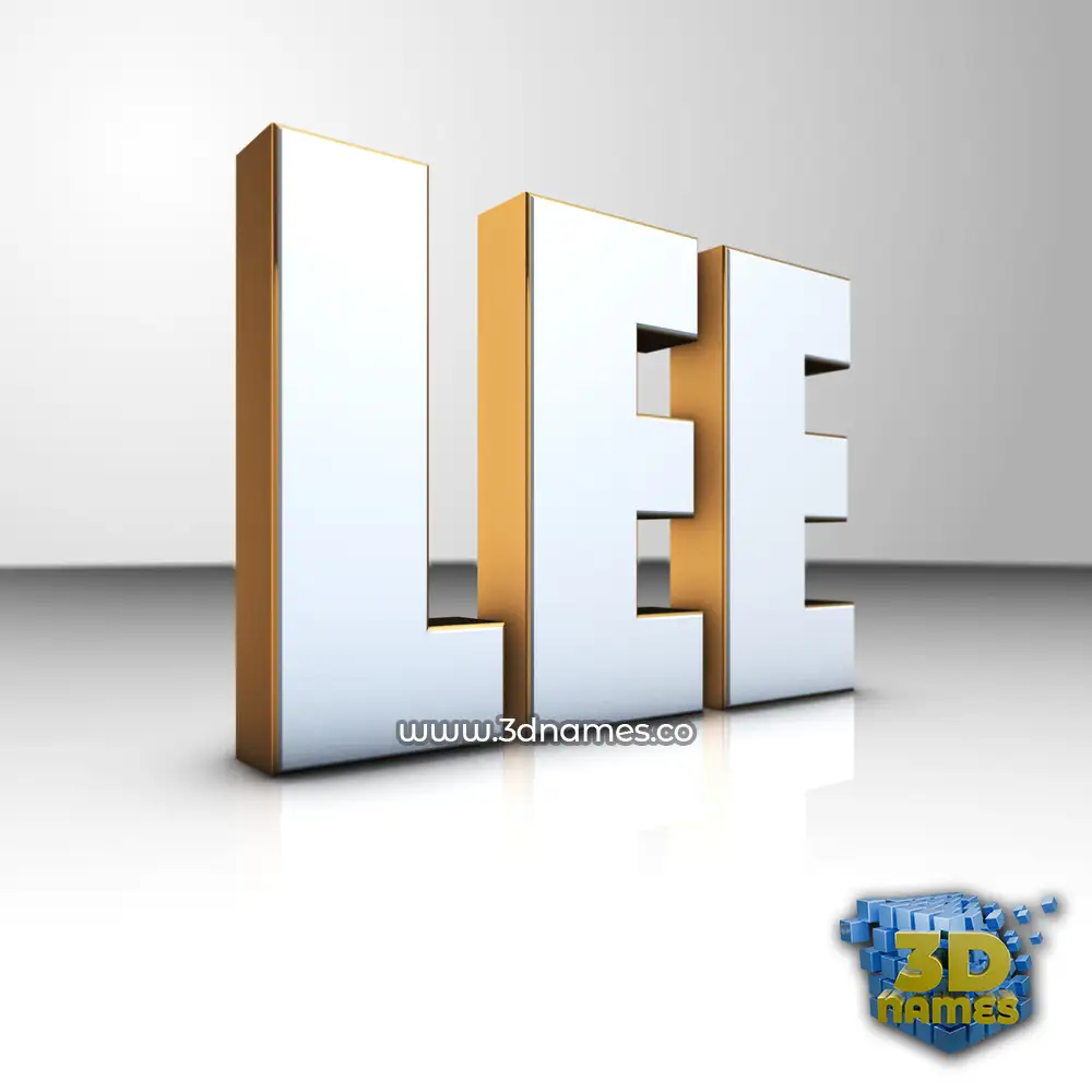 lee in White'n'Gold style - 3D name wallpaper