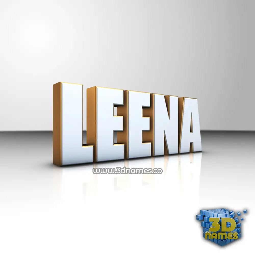 leena in White'n'Gold style - 3D name wallpaper