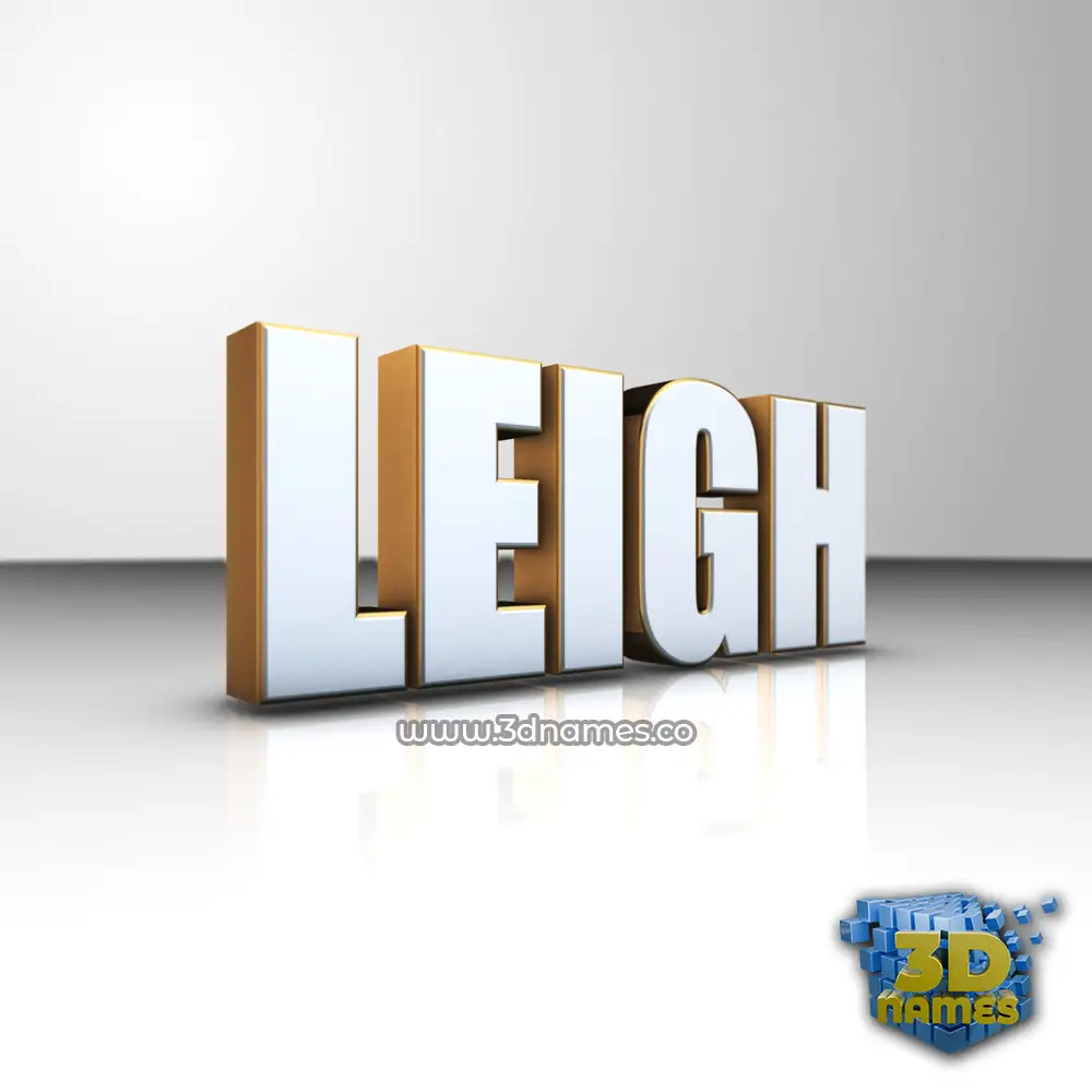 leigh in White'n'Gold style - 3D name wallpaper