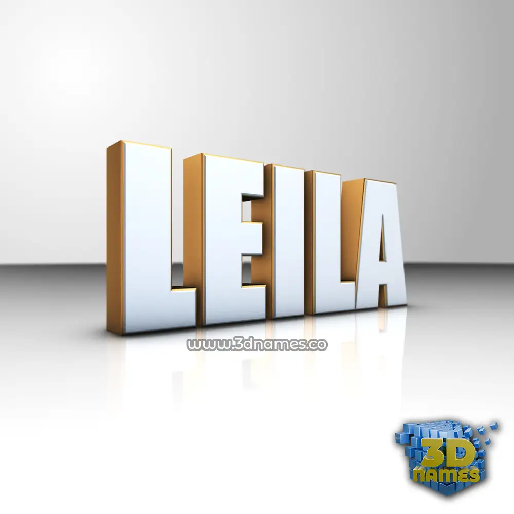 leila in White'n'Gold style - 3D name wallpaper