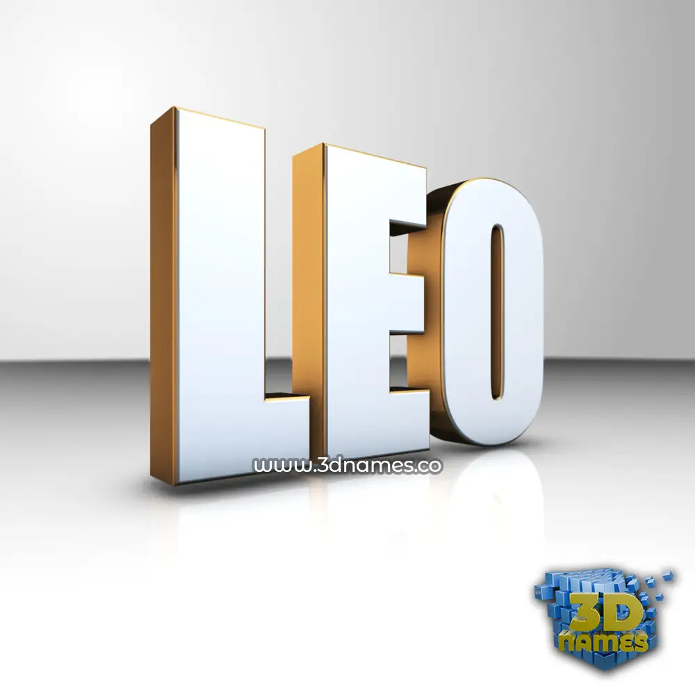 leo in White'n'Gold style - 3D name wallpaper