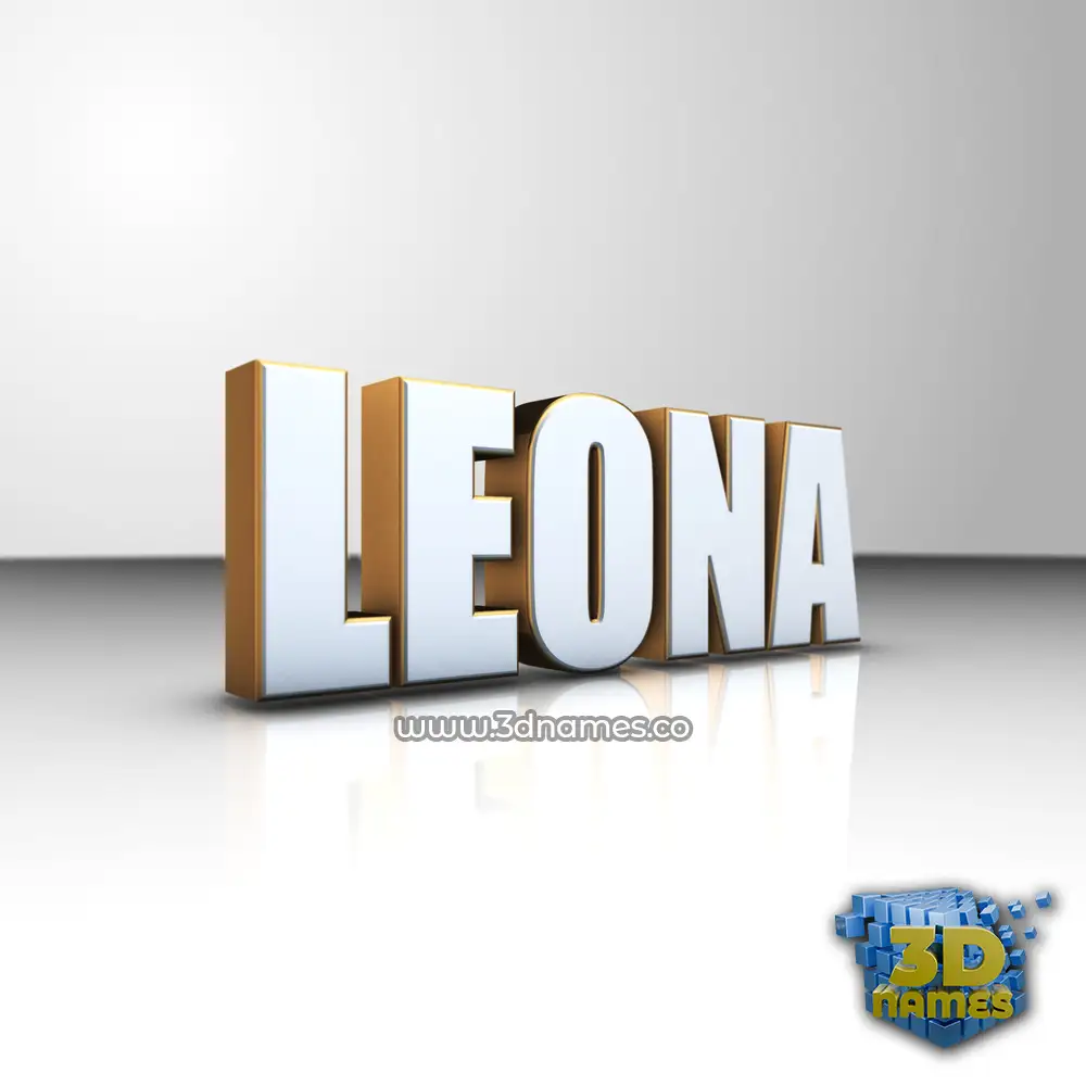 leona in White'n'Gold style - 3D name wallpaper