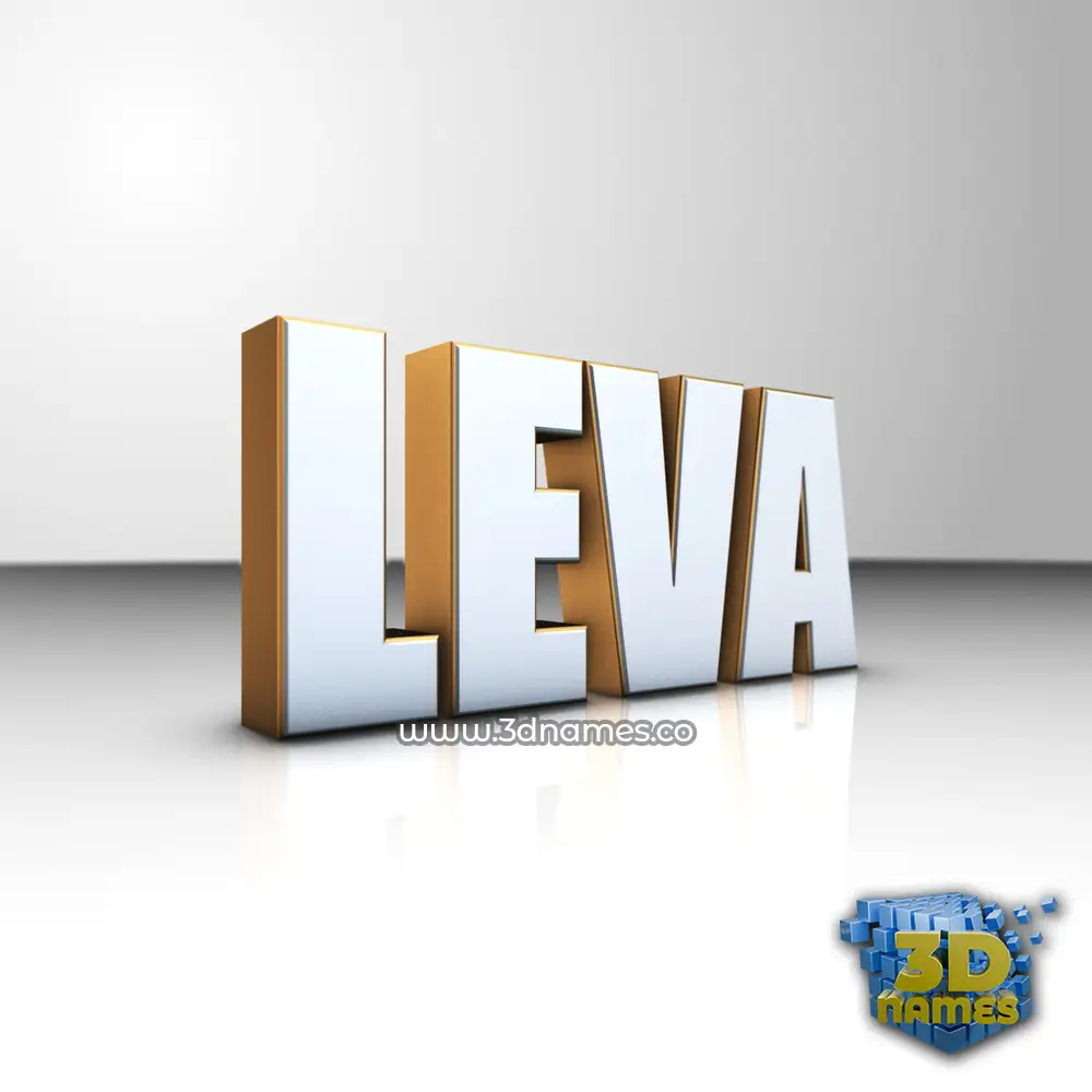 leva in White'n'Gold style - 3D name wallpaper