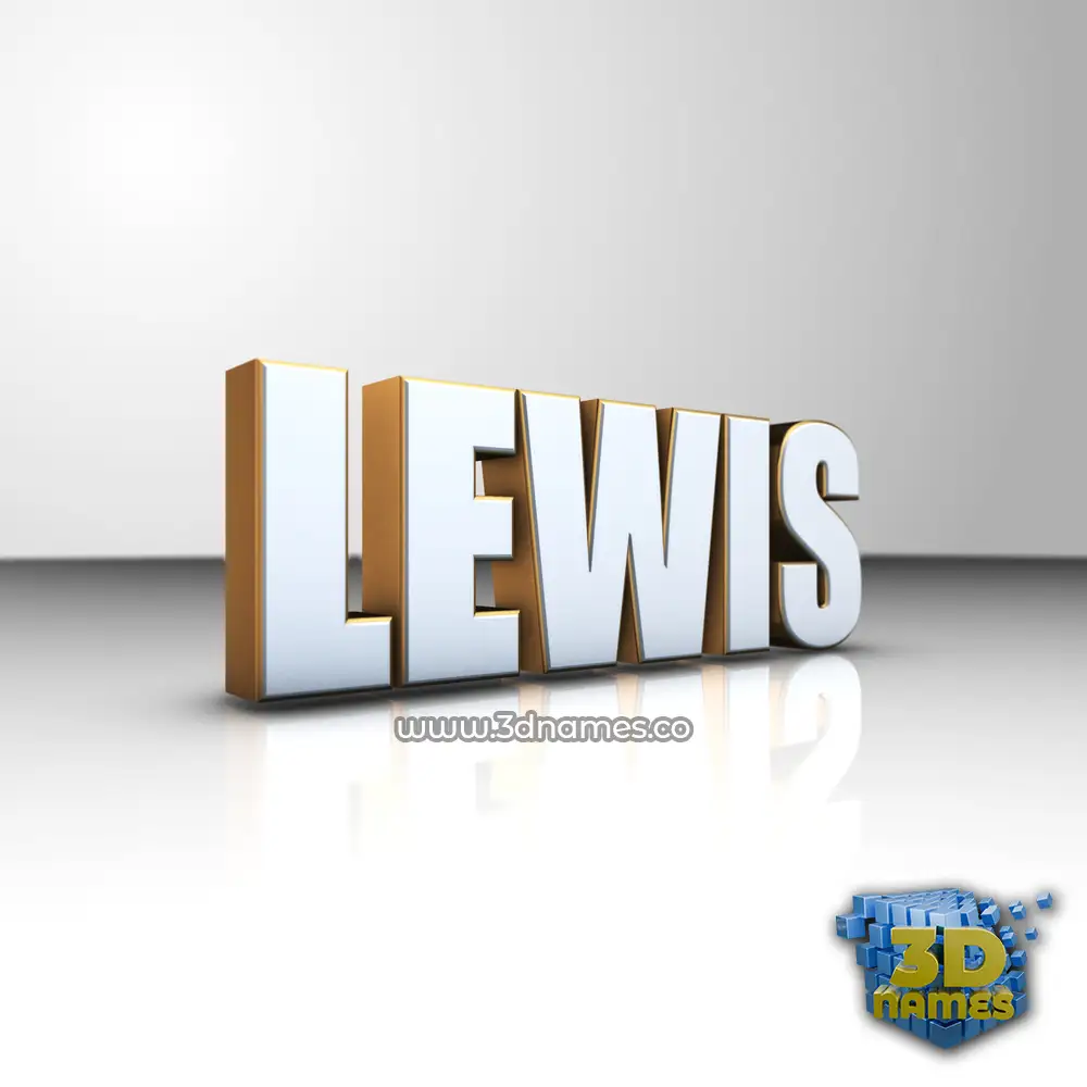 lewis in White'n'Gold style - 3D name wallpaper