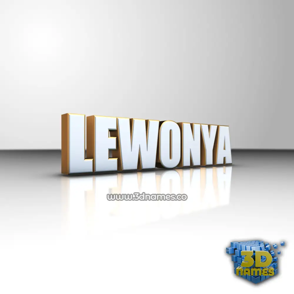lewonya in White'n'Gold style - 3D name wallpaper