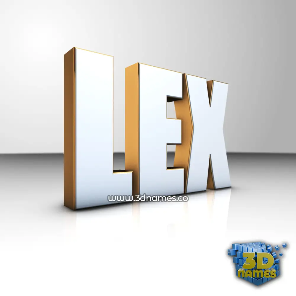 lex in White'n'Gold style - 3D name wallpaper