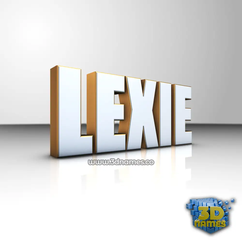 lexie in White'n'Gold style - 3D name wallpaper