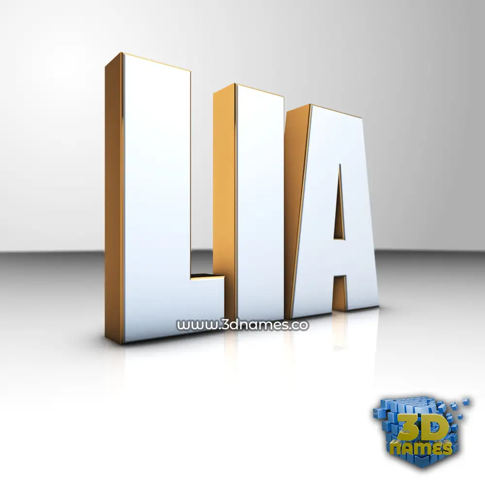 lia in White'n'Gold style - 3D name wallpaper