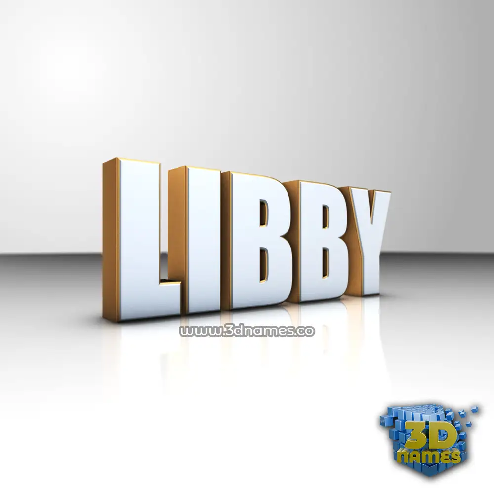 libby in White'n'Gold style - 3D name wallpaper