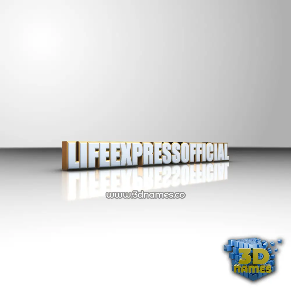 lifeexpressofficial in White'n'Gold style - 3D name wallpaper
