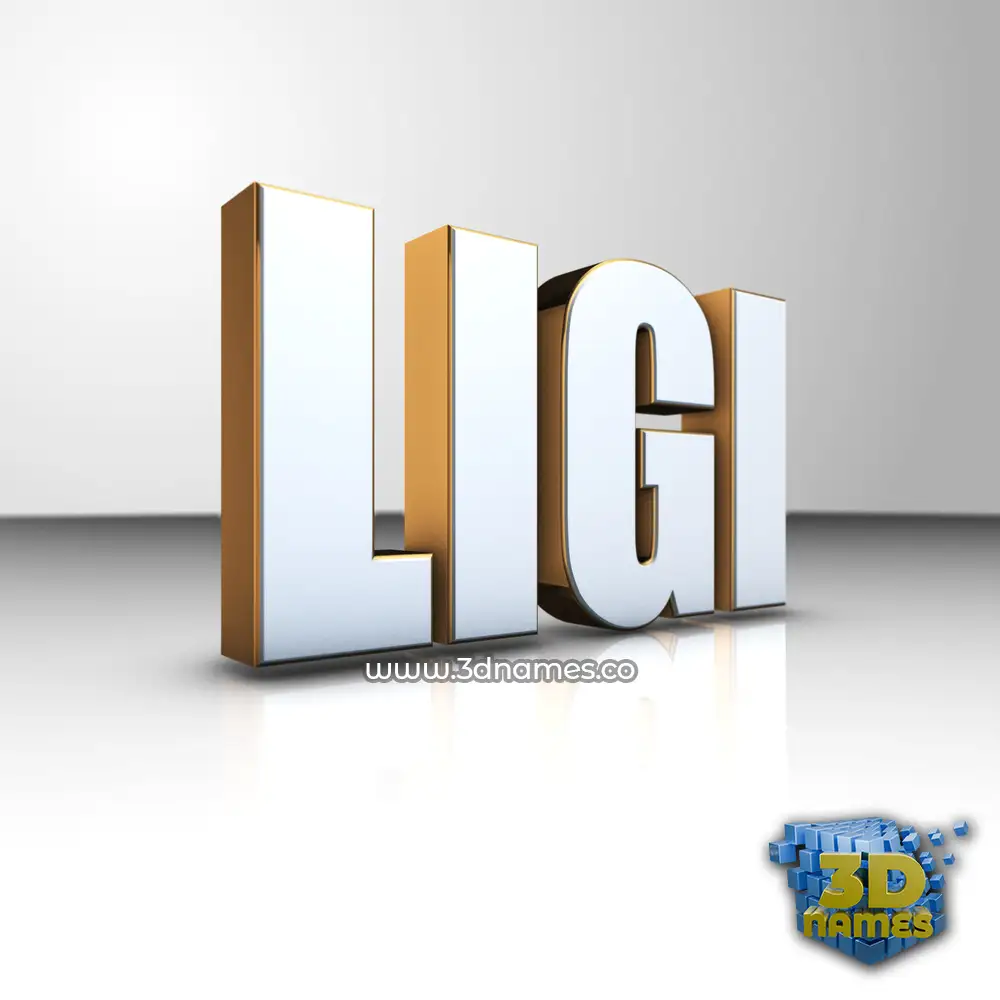 ligi in White'n'Gold style - 3D name wallpaper