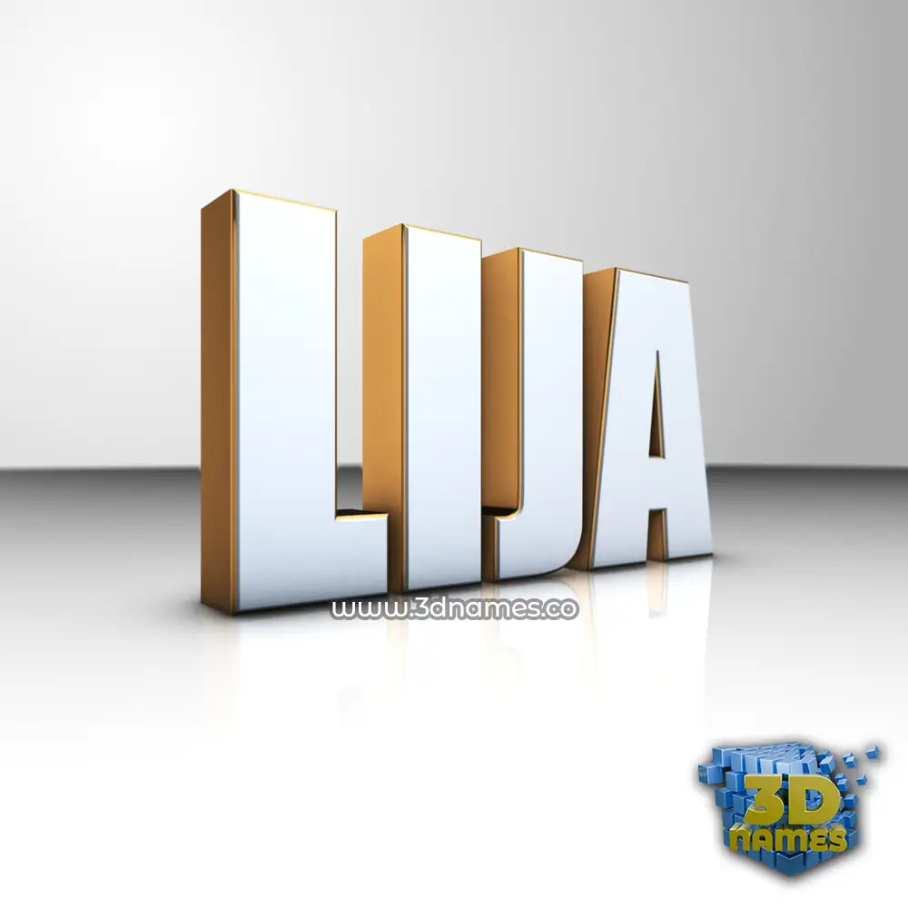 lija in White'n'Gold style - 3D name wallpaper