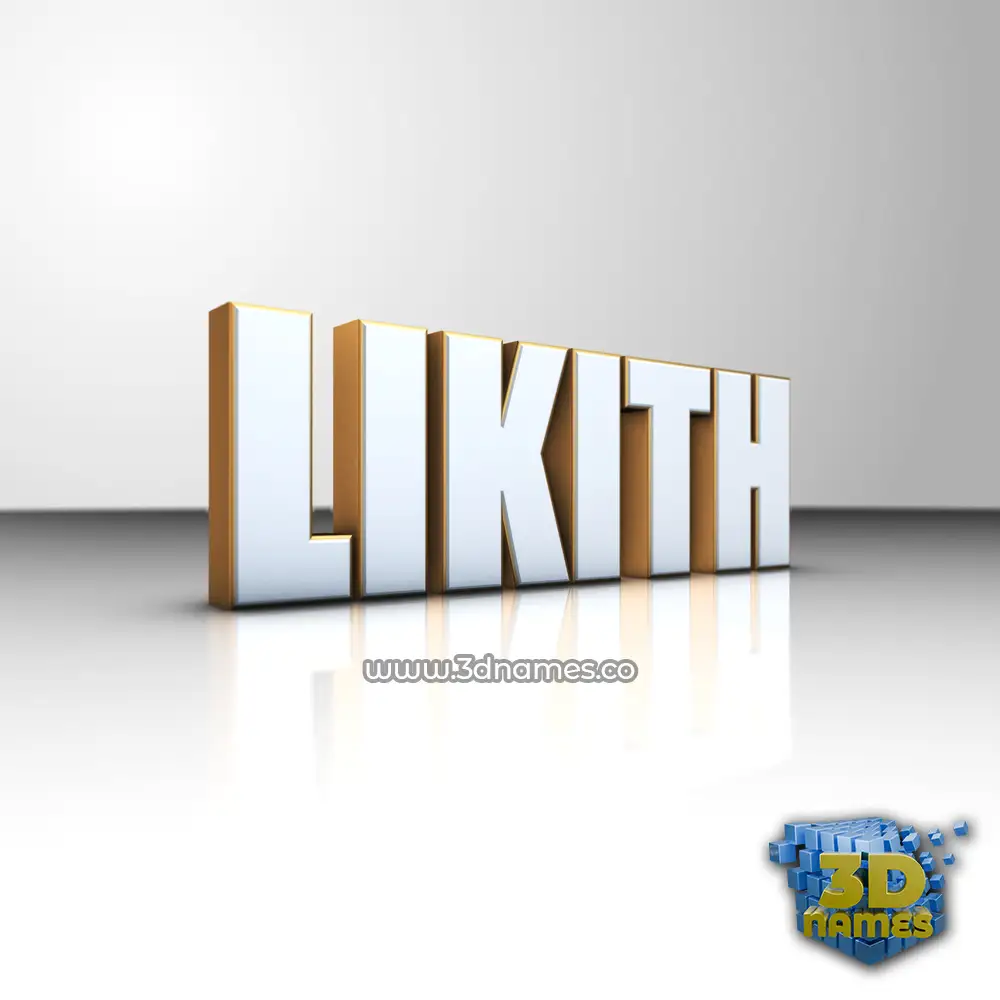 likith in White'n'Gold style - 3D name wallpaper