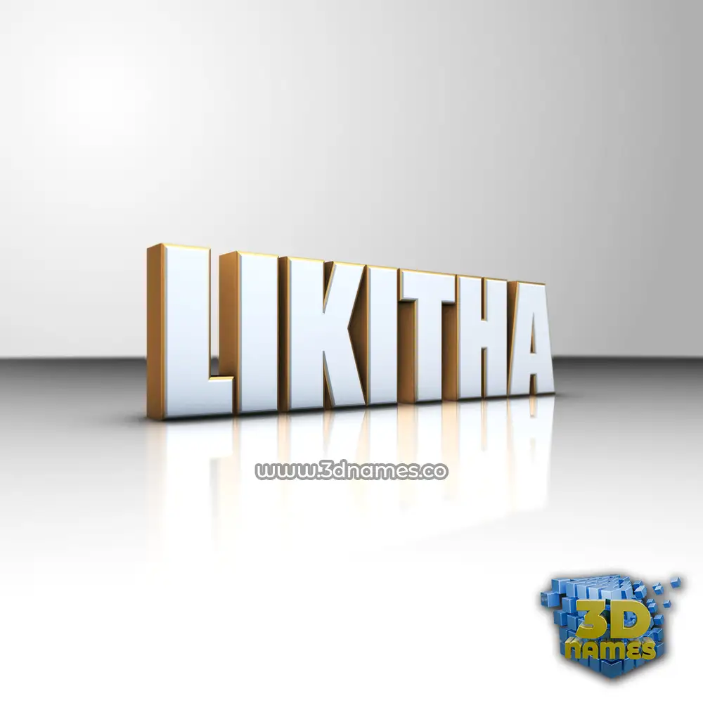 likitha in White'n'Gold style - 3D name wallpaper