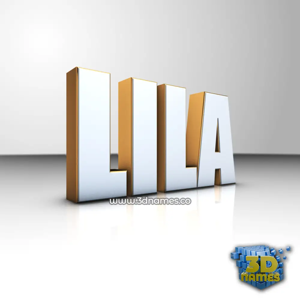 lila in White'n'Gold style - 3D name wallpaper