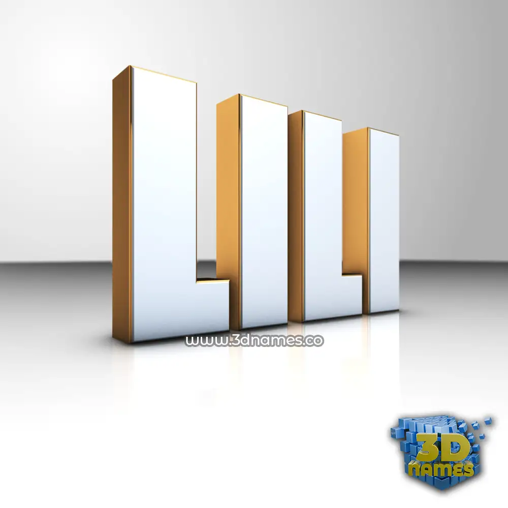 lili in White'n'Gold style - 3D name wallpaper