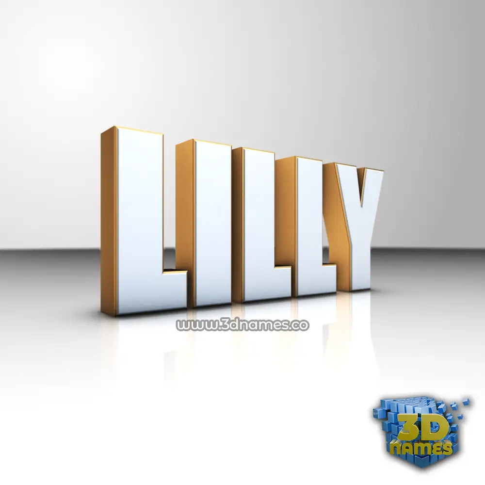 lilly in White'n'Gold style - 3D name wallpaper