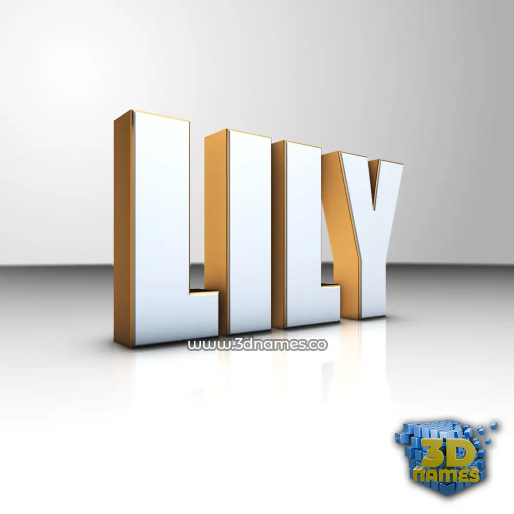 lily in White'n'Gold style - 3D name wallpaper