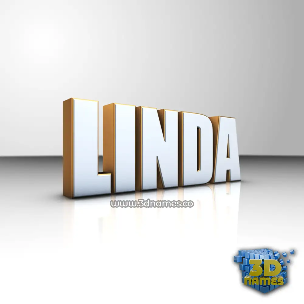 linda in White'n'Gold style - 3D name wallpaper