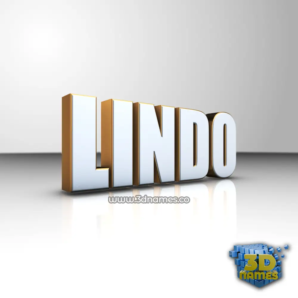 lindo in White'n'Gold style - 3D name wallpaper