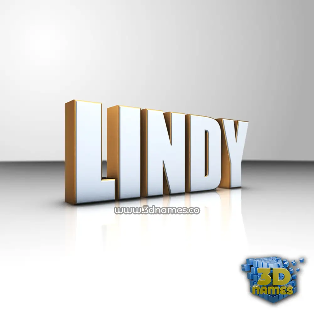 lindy in White'n'Gold style - 3D name wallpaper