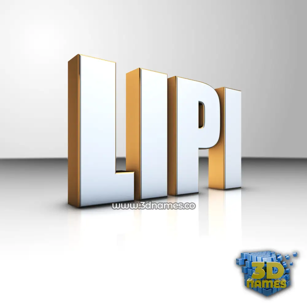 lipi in White'n'Gold style - 3D name wallpaper