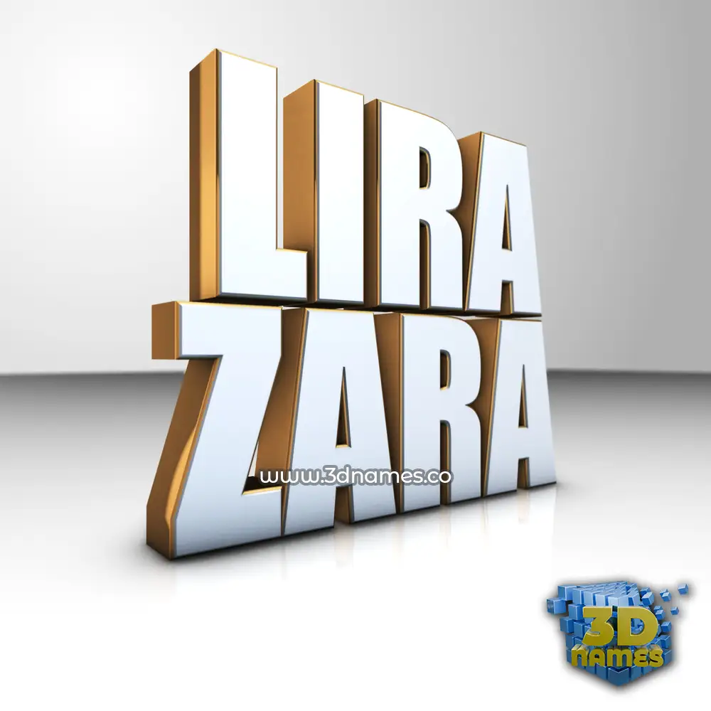 lira zara in White'n'Gold style - 3D name wallpaper