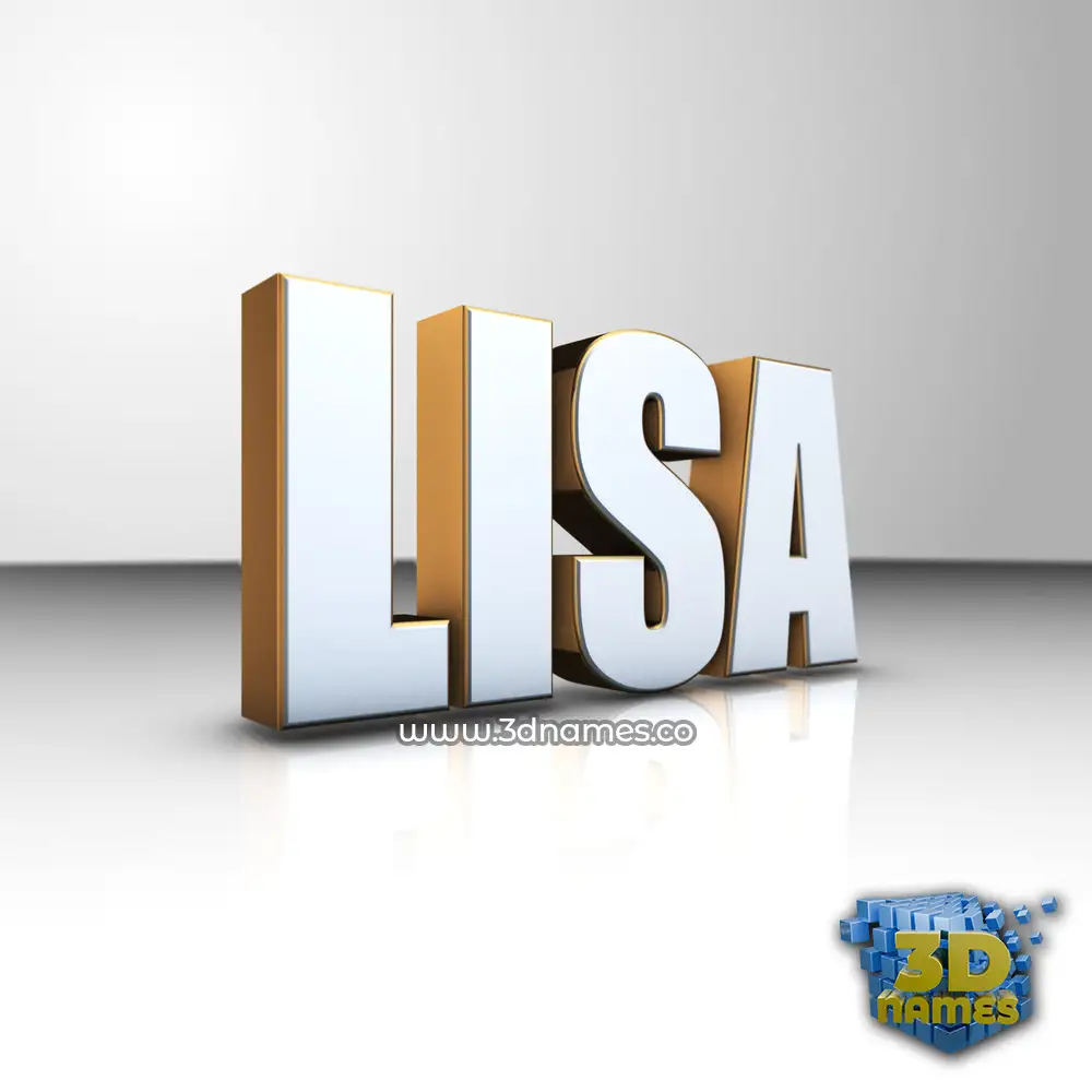 lisa in White'n'Gold style - 3D name wallpaper