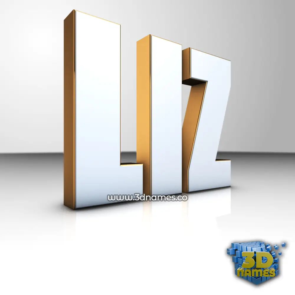 liz in White'n'Gold style - 3D name wallpaper