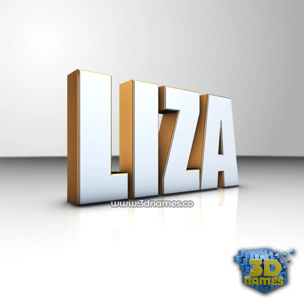 liza in White'n'Gold style - 3D name wallpaper