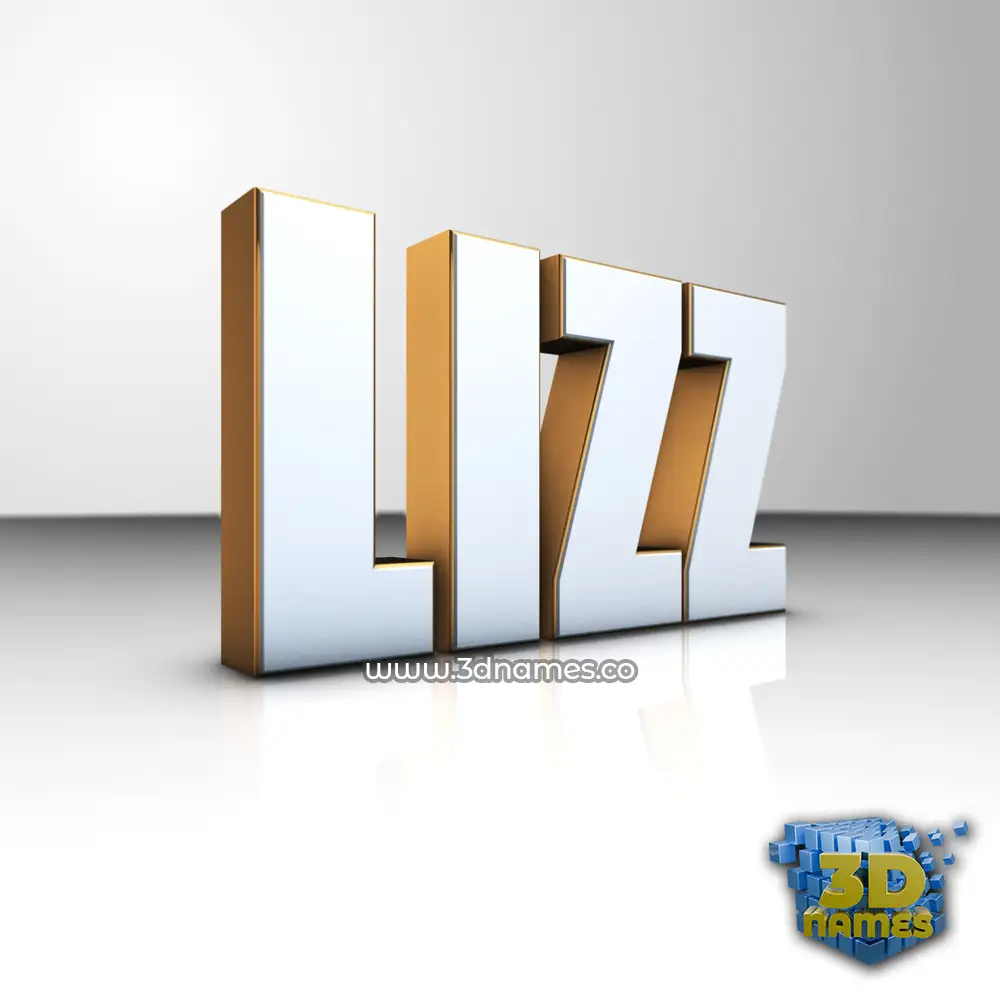 lizz in White'n'Gold style - 3D name wallpaper