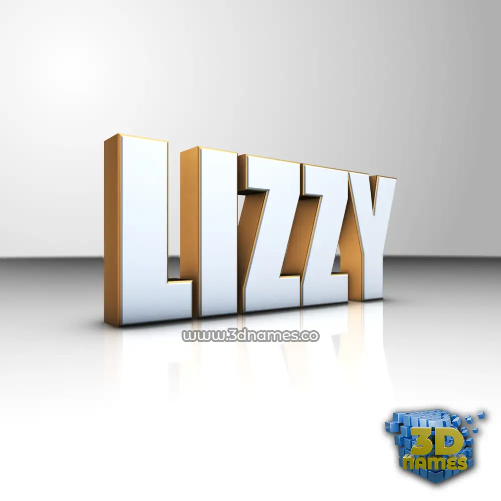 lizzy in White'n'Gold style - 3D name wallpaper