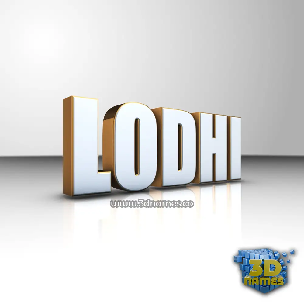 lodhi in White'n'Gold style - 3D name wallpaper