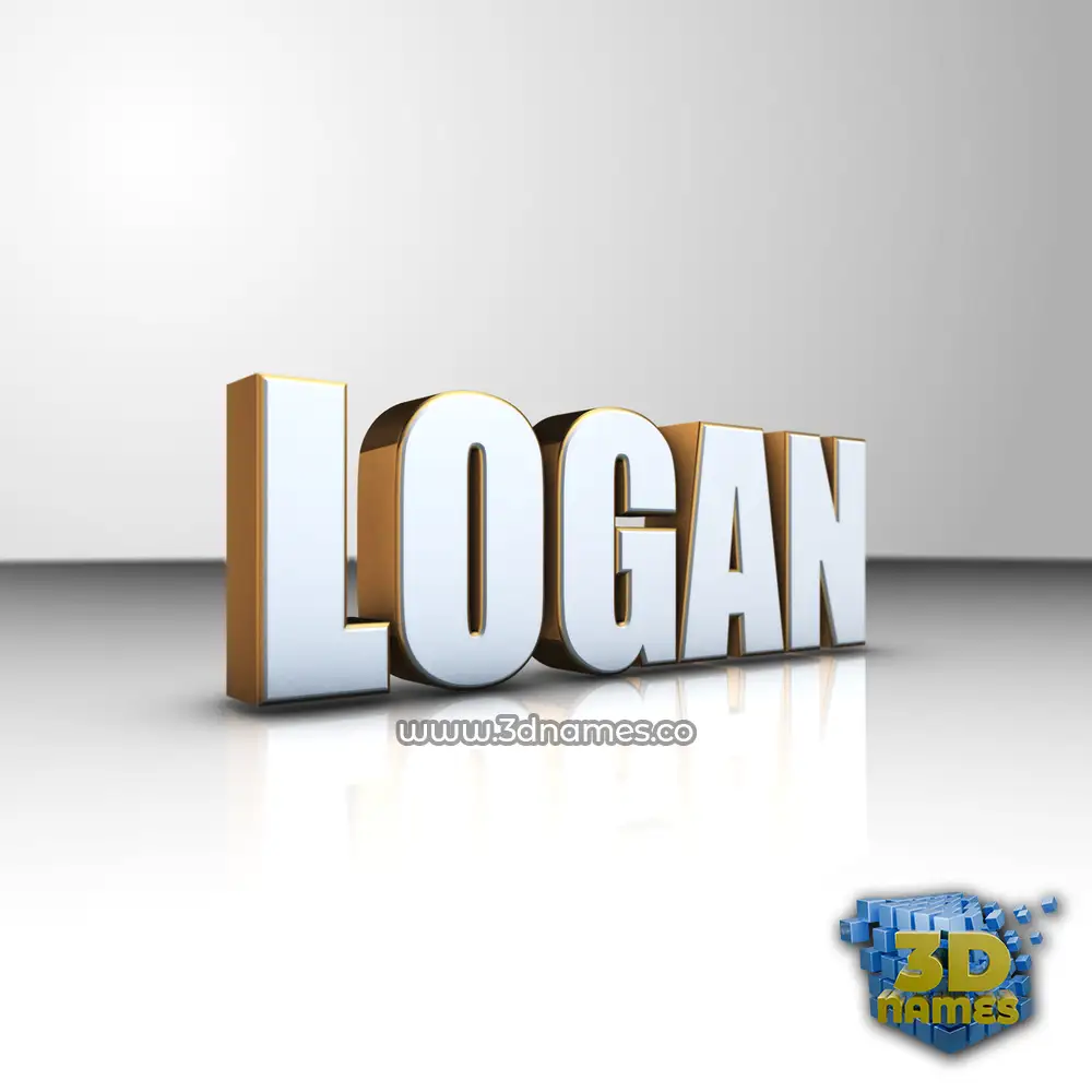 logan in White'n'Gold style - 3D name wallpaper