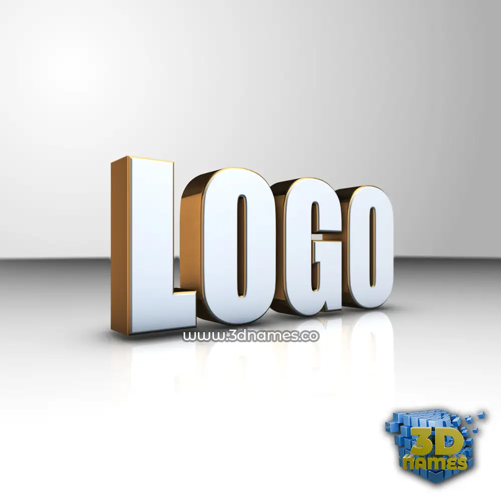 logo in White'n'Gold style - 3D name wallpaper