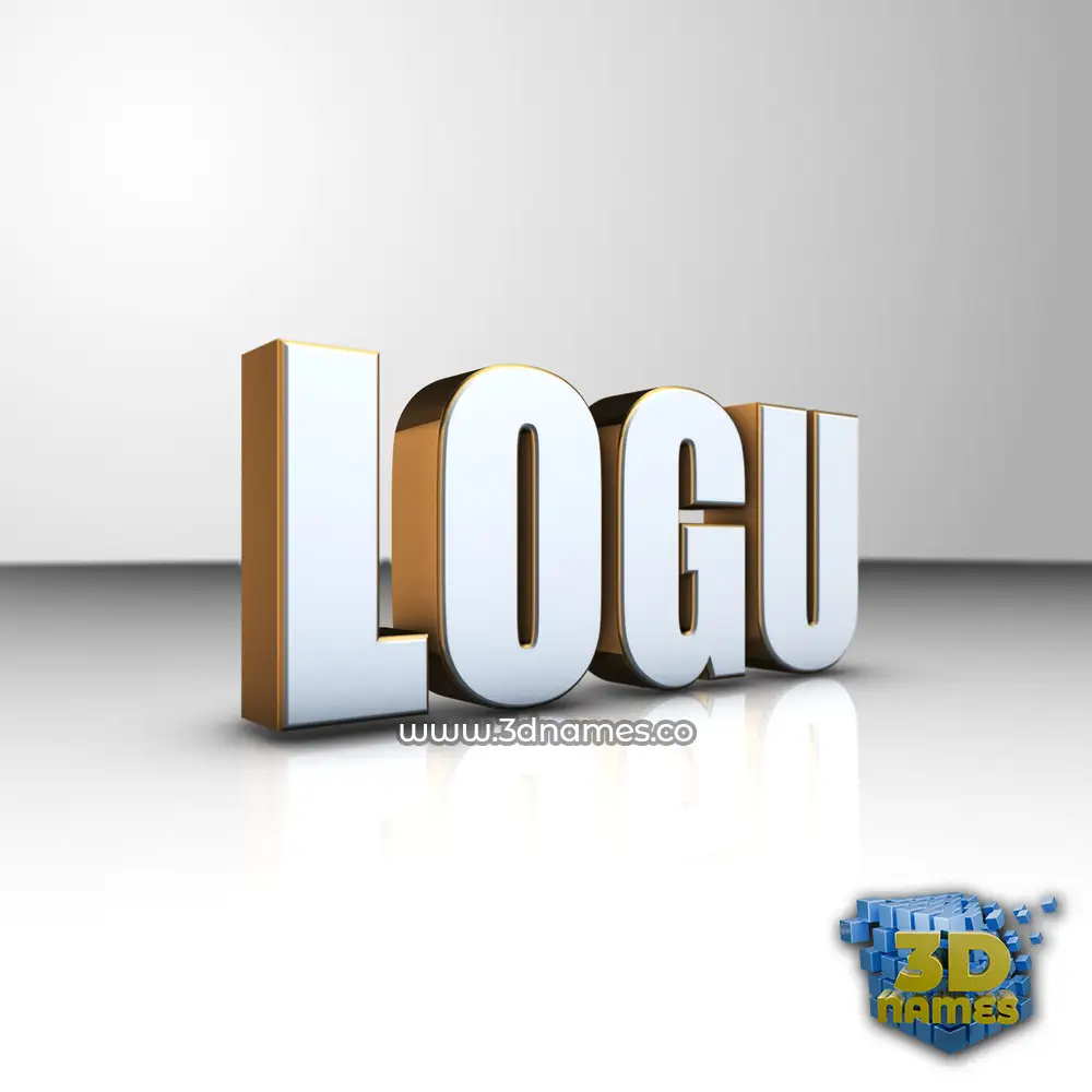 logu in White'n'Gold style - 3D name wallpaper