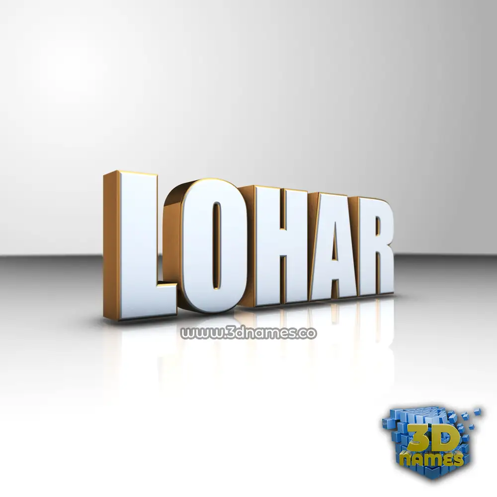 lohar in White'n'Gold style - 3D name wallpaper