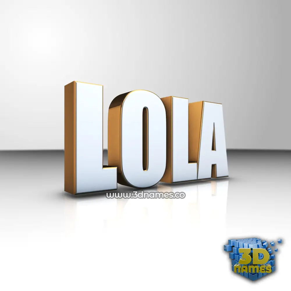 lola in White'n'Gold style - 3D name wallpaper