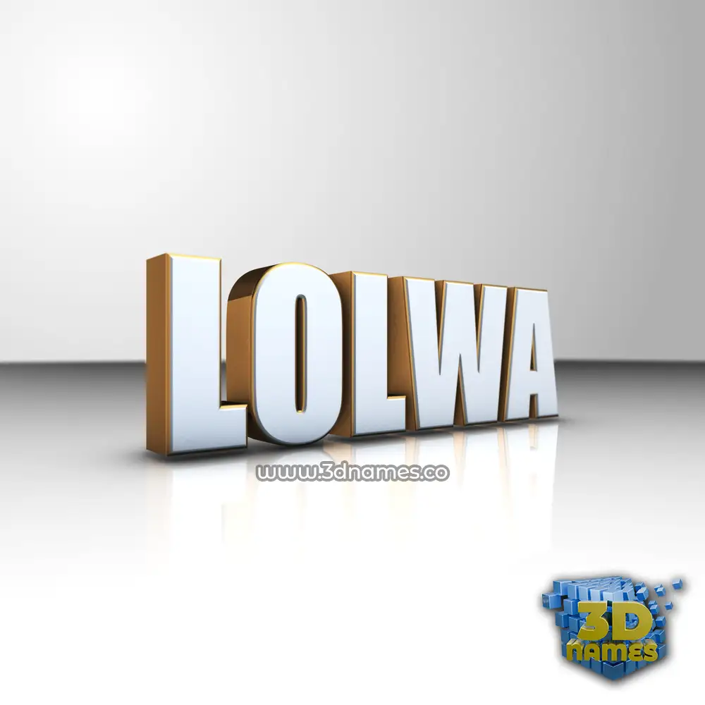 lolwa in White'n'Gold style - 3D name wallpaper