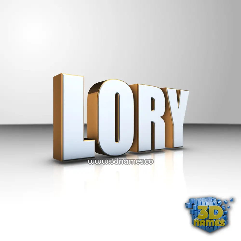 lory in White'n'Gold style - 3D name wallpaper