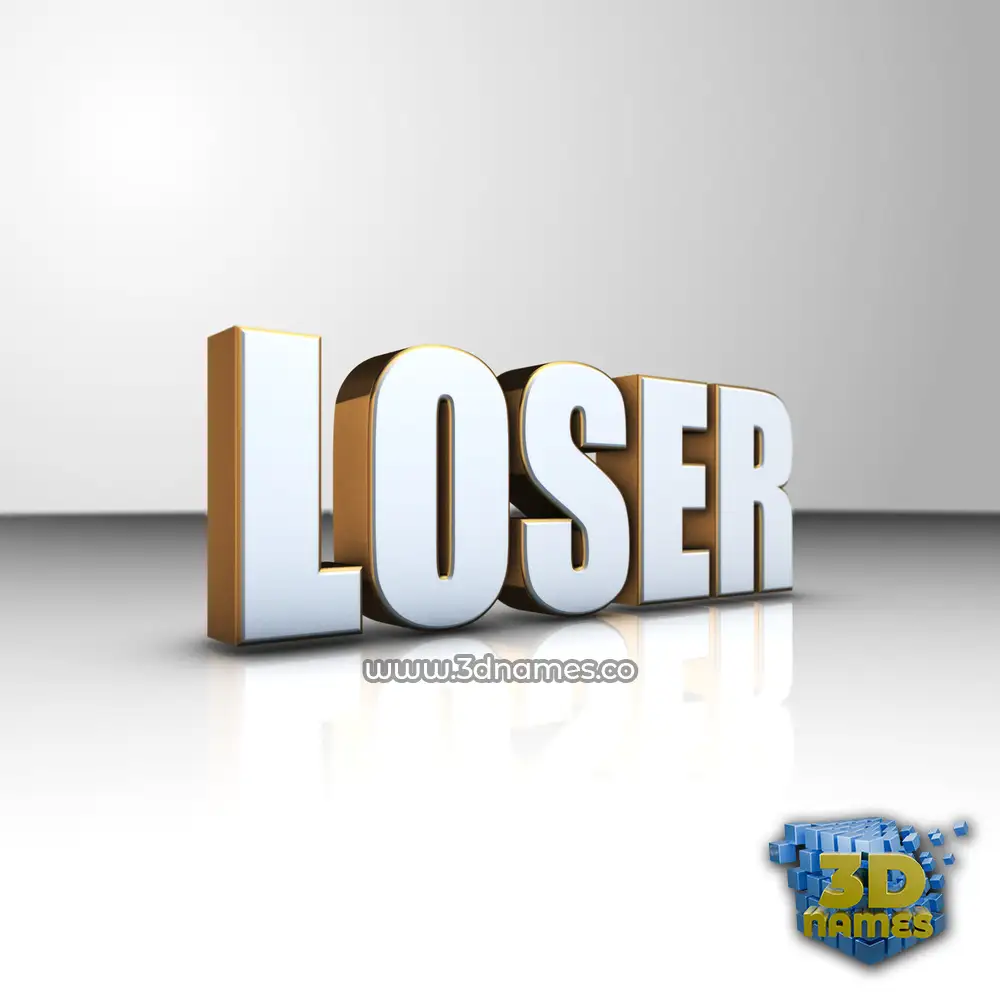 loser in White'n'Gold style - 3D name wallpaper