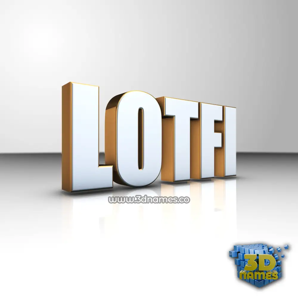lotfi in White'n'Gold style - 3D name wallpaper