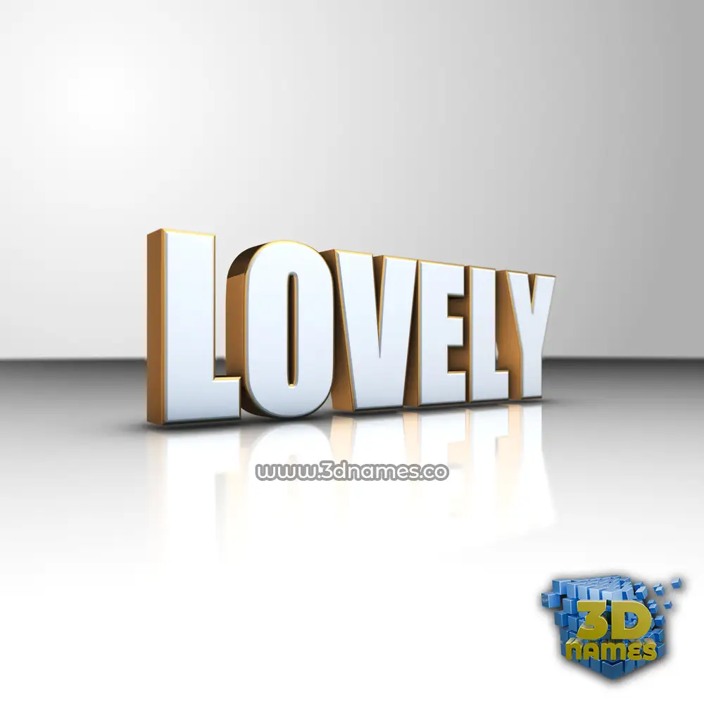 lovely in White'n'Gold style - 3D name wallpaper