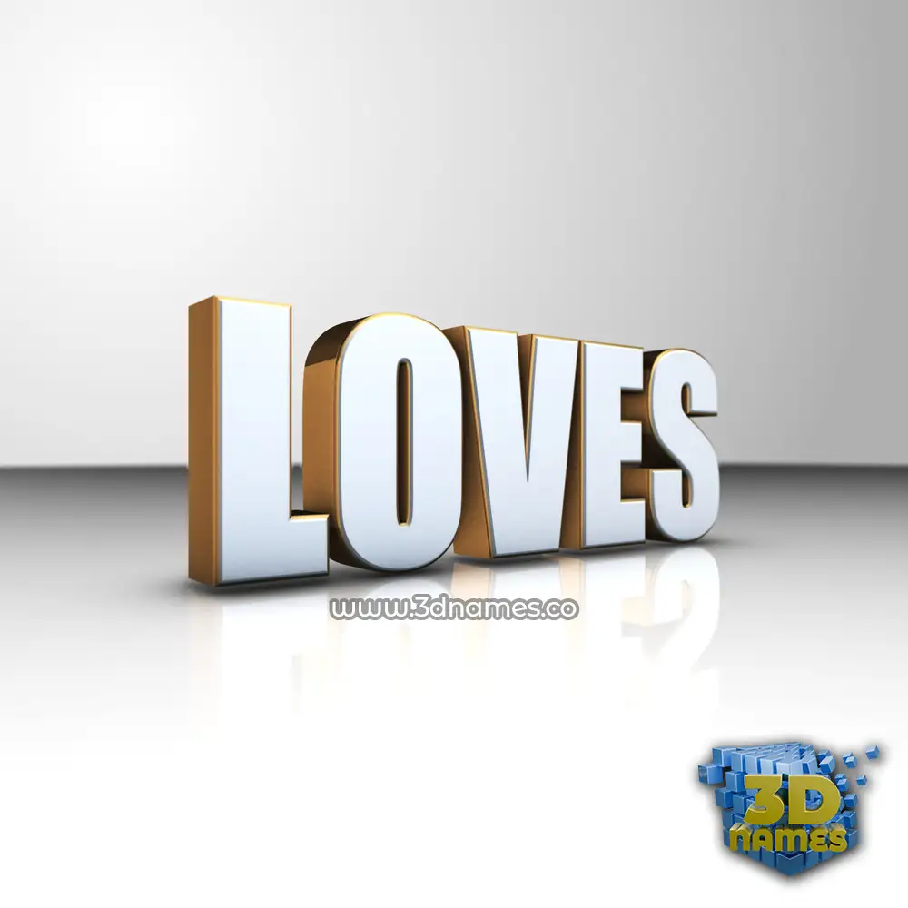 loves in White'n'Gold style - 3D name wallpaper