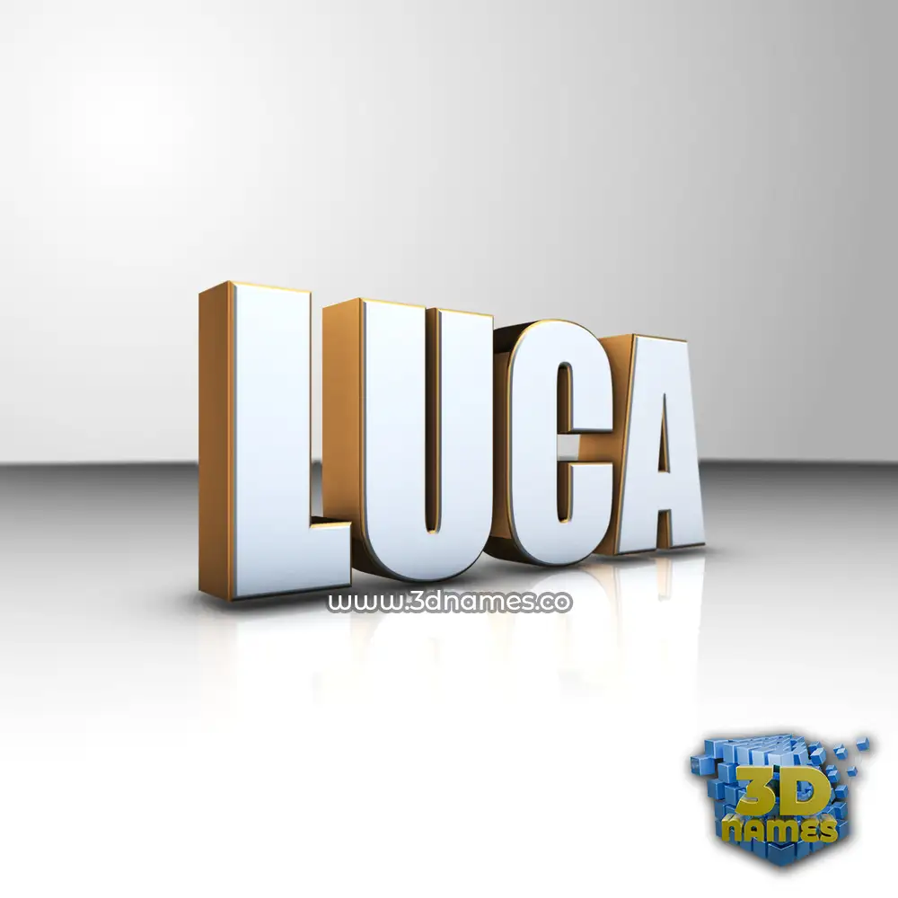 luca in White'n'Gold style - 3D name wallpaper